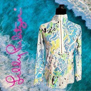 Lilly Pulitzer Skipper Popover Spa Blue Let's Cha Cha size XS